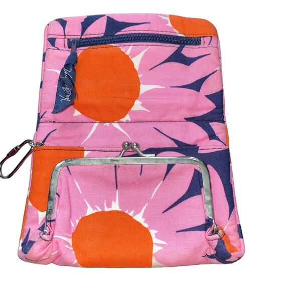 Vera Bradley Loves Me Pouch Folding Wallet Kisslock Coin Purse pink barbiecore - Picture 8 of 8